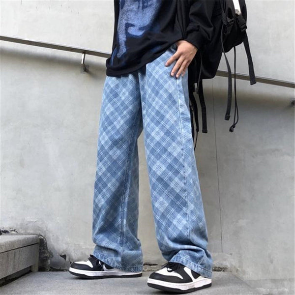 "Plaid"  Hip Hop Graphic Unisex Streetwear Women Men Y2K Pants