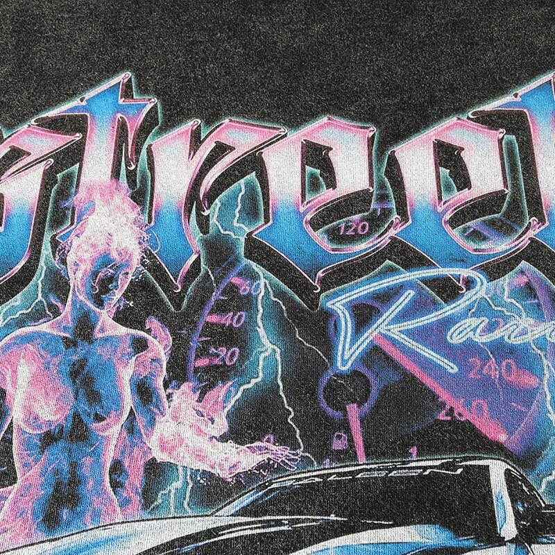 "Street Racer" Graphic Unisex Streetwear Vintage Women Men Y2K T-Shirt