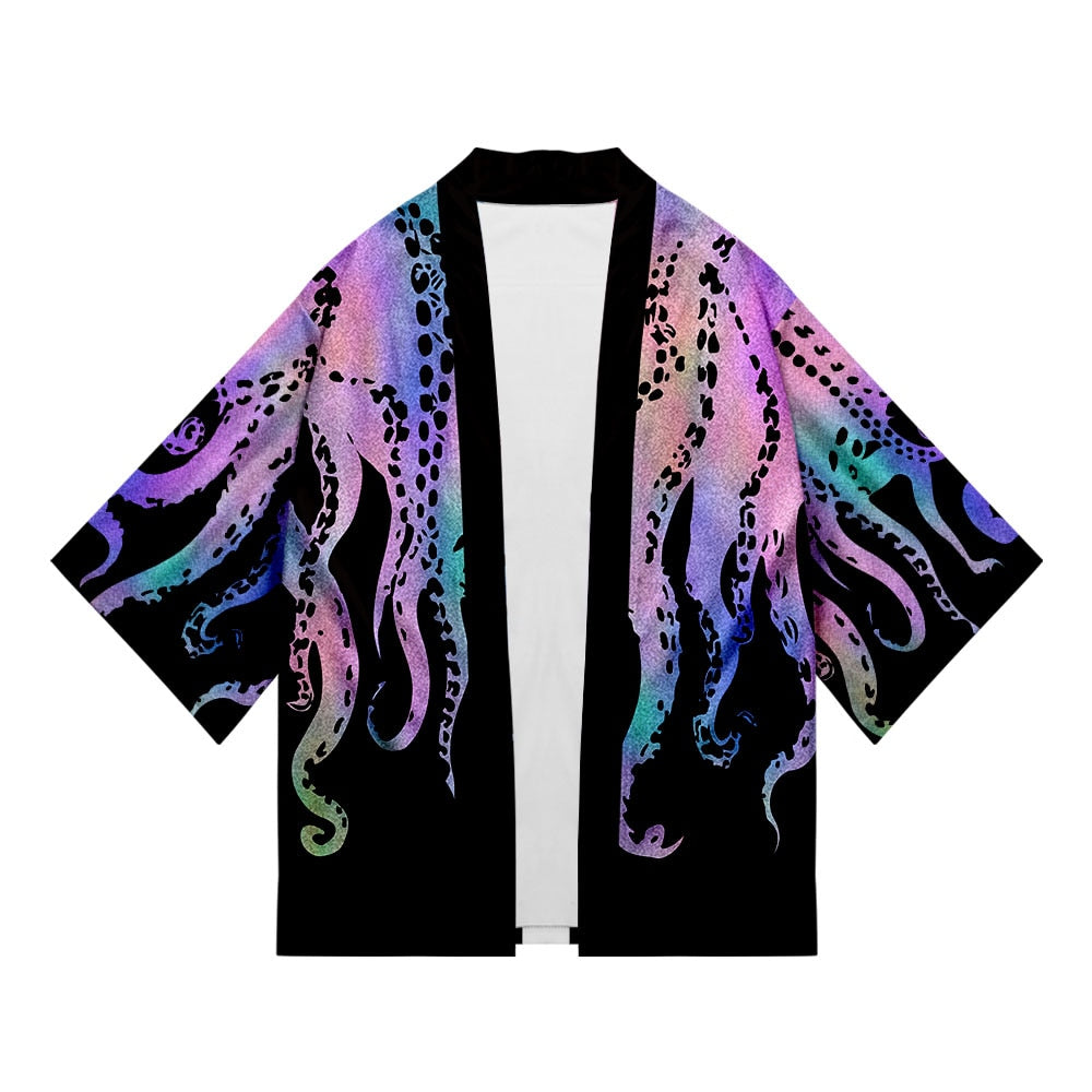 "Winter Waves" Graphic Unisex Streetwear Vintage Women Men Y2K Kimono