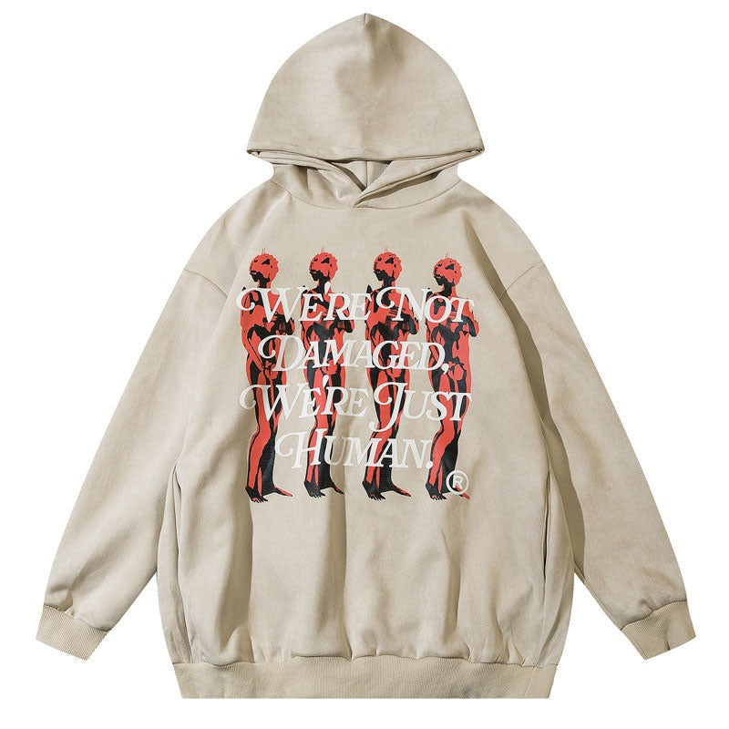 "Damaged" Graphic Unisex Streetwear Vintage Women Men Y2K Hoodie