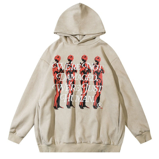 "Damaged" Graphic Unisex Streetwear Vintage Women Men Y2K Hoodie