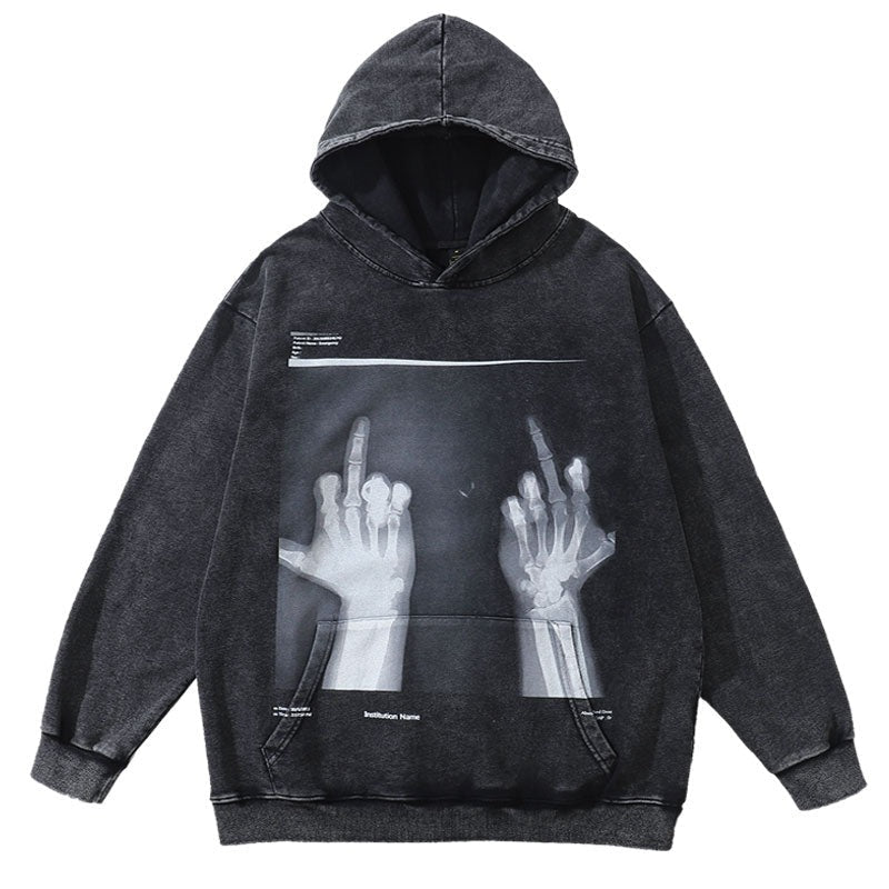 "Two Hands" Graphic Unisex Streetwear Vintage Women Men Y2K Hoodie