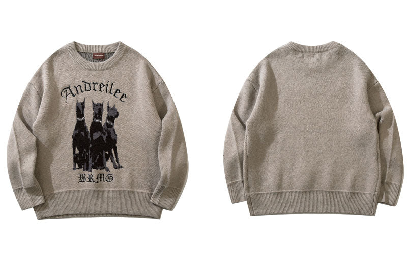 "Blood Hound" Unisex Men Women Streetwear Graphic Sweater