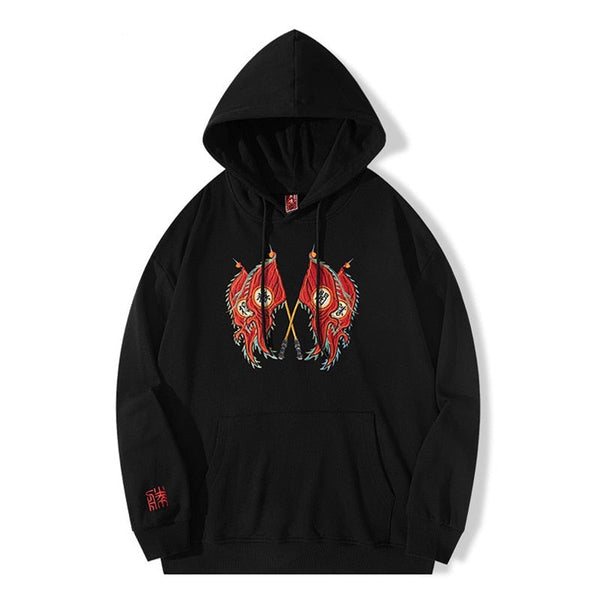 "Two Flags" Graphic Unisex Streetwear Vintage Women Men Y2K Hoodie
