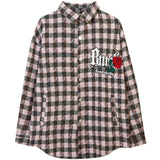 "Plaid Rose" Graphic Unisex Streetwear Vintage Women Men Y2K Shirt