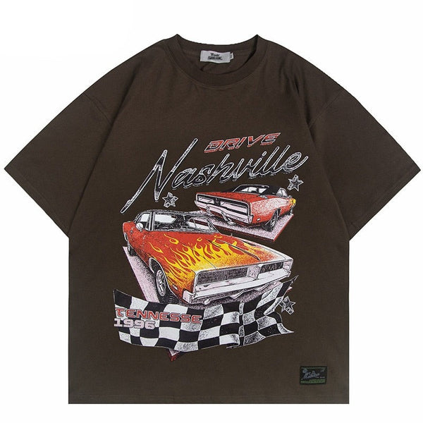 "Race Track" Graphic Unisex Streetwear Vintage Women Men Y2K T-Shirt