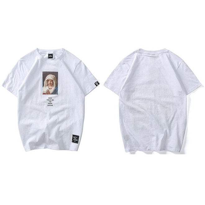 "Virgin Mary" Graphic Unisex Streetwear Vintage Women Men Y2K T-Shirt