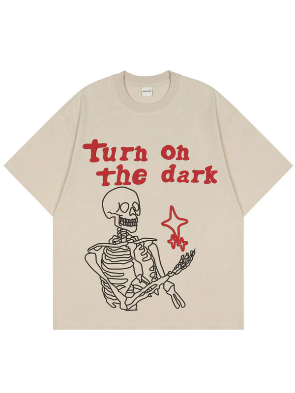 "Turn On The Dark" Graphic Unisex Streetwear Vintage Women Men Y2K T-Shirt