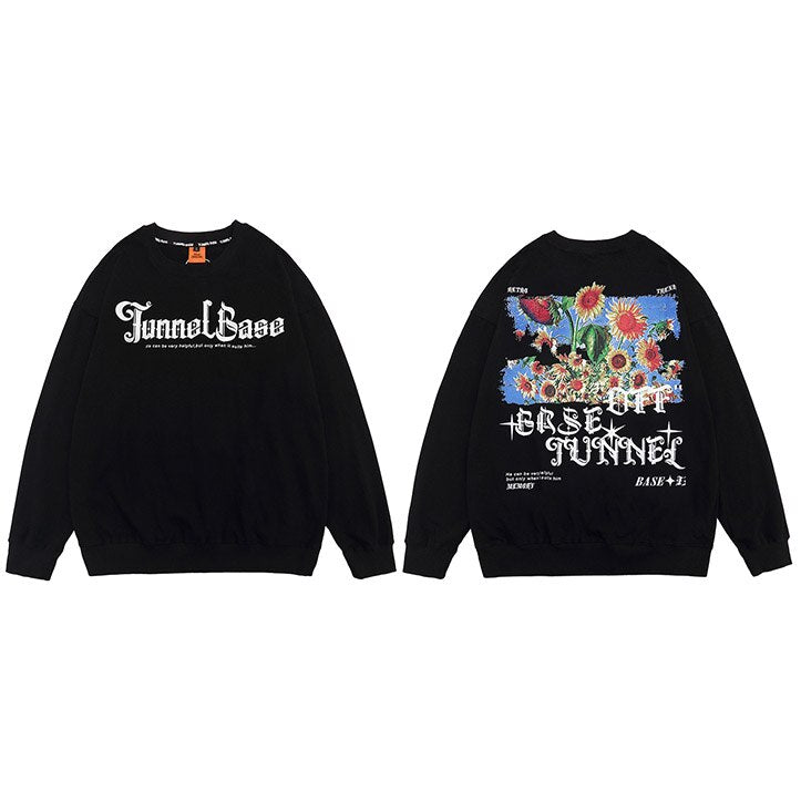 "Maze Fire" Graphic Unisex Streetwear Vintage Women Men Y2K Sweatshirt