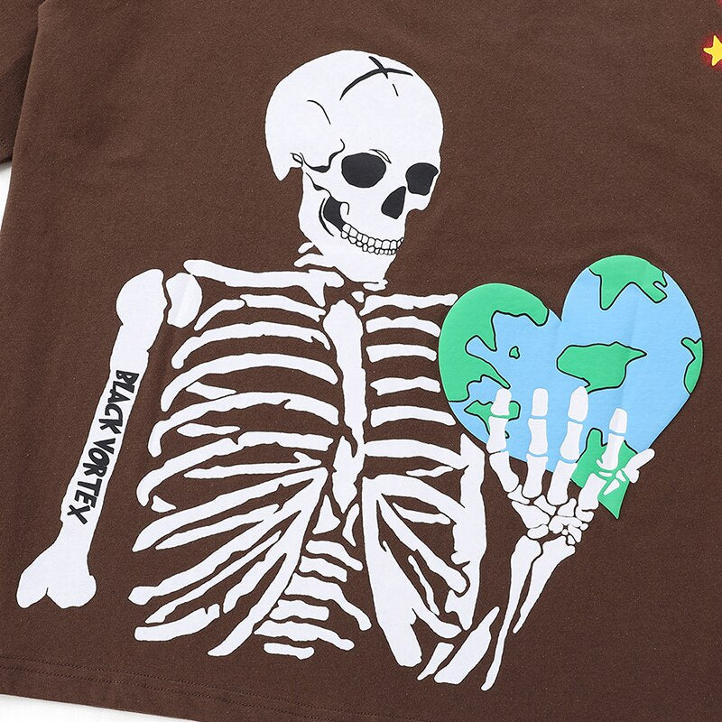 "World Globe" Graphic Unisex Streetwear Vintage Women Men Y2K T-Shirt