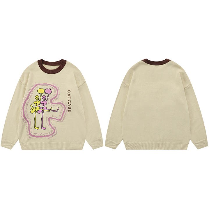 "Twin Causes" Graphic Unisex Streetwear Vintage Women Men Y2K Sweater