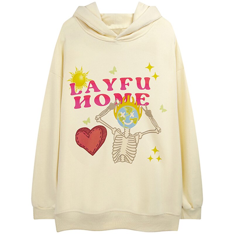 "Welcome Home" Graphic Unisex Streetwear Vintage Women Men Y2K Hoodie