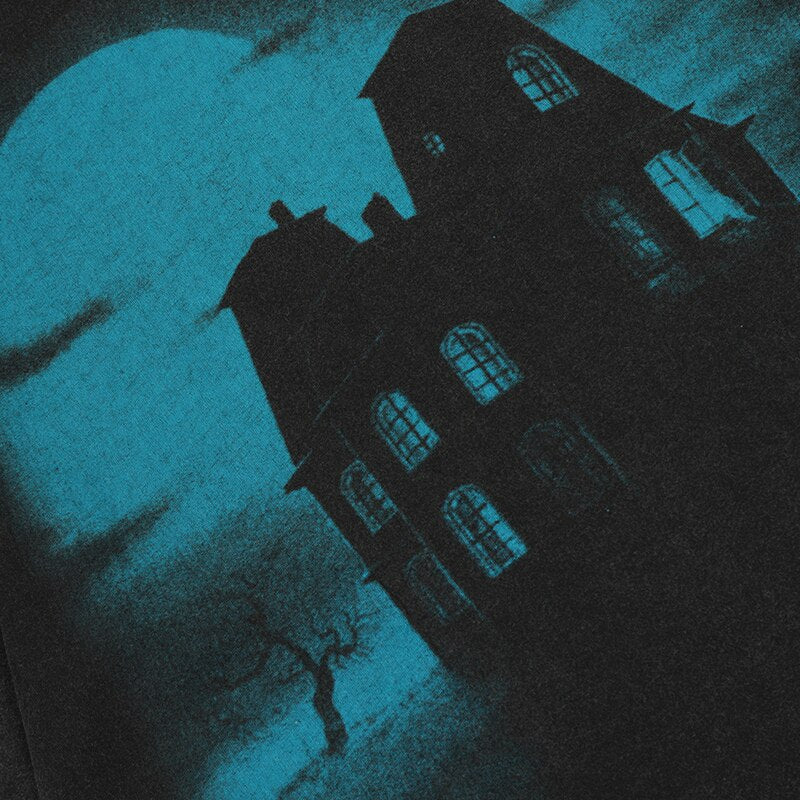 "Haunted Place" Graphic Unisex Streetwear Vintage Women Men Y2K T-Shirt