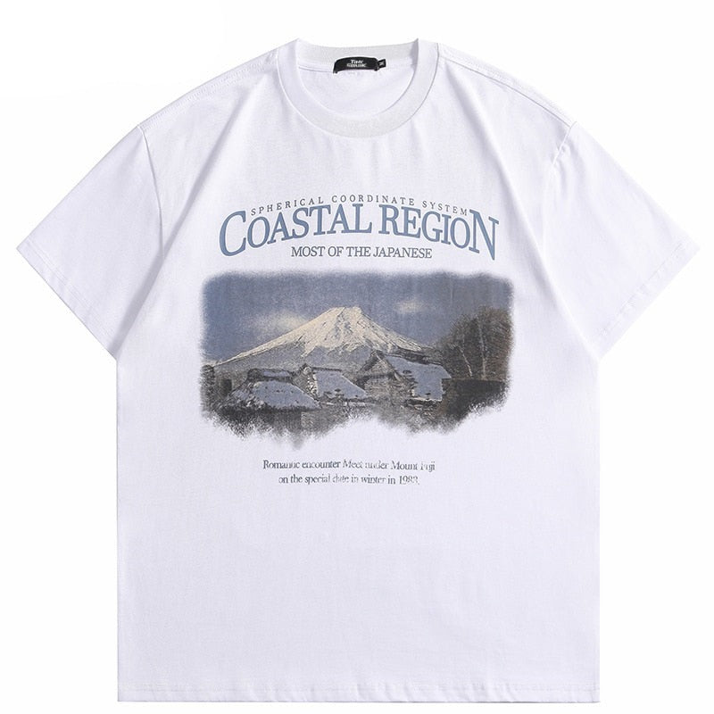 "Mountain Top" Graphic Unisex Streetwear Vintage Women Men Y2K T-Shirt
