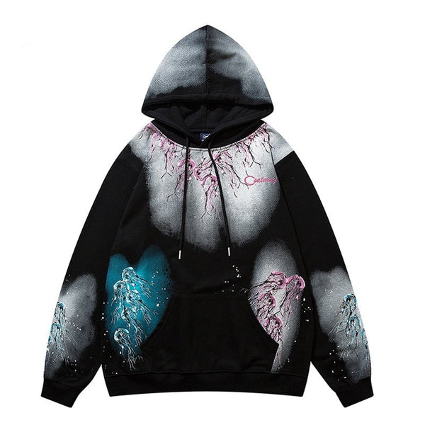 "Space Bound" Graphic Unisex Streetwear Vintage Women Men Y2K Hoodie