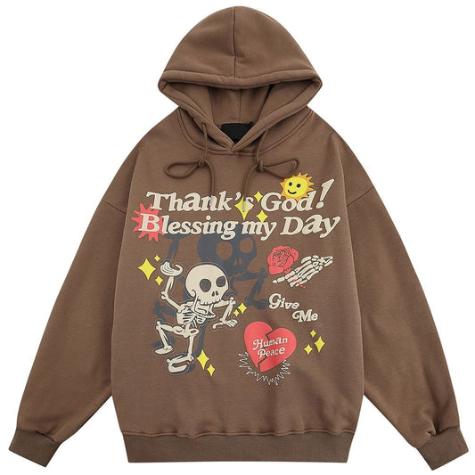 "Thank You" Graphic Unisex Streetwear Vintage Women Men Y2K Hoodie