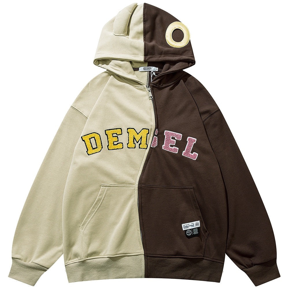 "Split In Two" Graphic Unisex Streetwear Vintage Women Men Y2K Hoodie