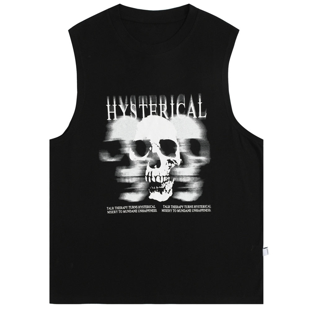 "Statical" Graphic Unisex Streetwear Vintage Women Men Y2K Tank Top