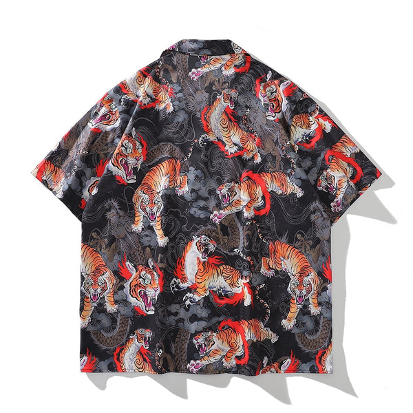 "Fury" Graphic Unisex Streetwear Women Men Y2K Button Up Shirt