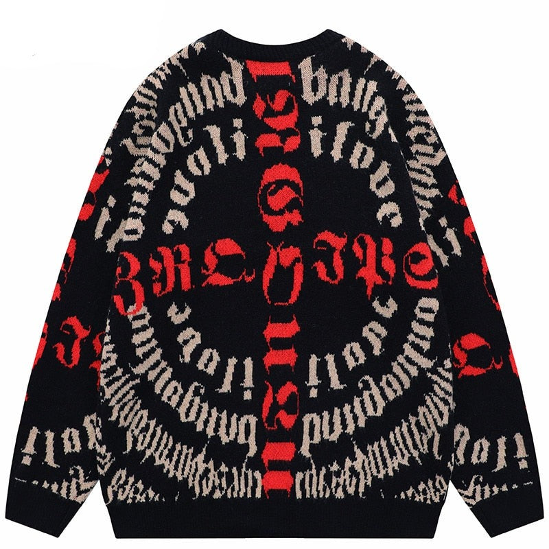 "Triple 9" Graphic Unisex Streetwear Vintage Women Men Y2K Sweater
