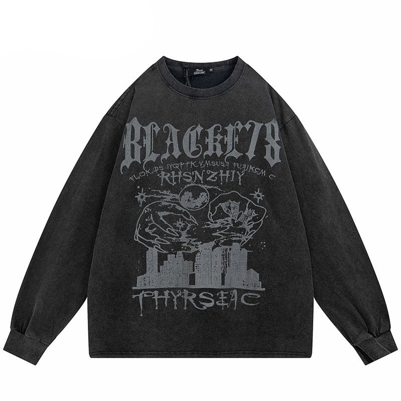 "No Regrets" Graphic Unisex Streetwear Vintage Women Men Y2K Sweatshirt
