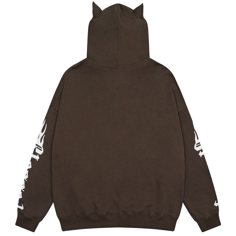 "The Horns" Graphic Unisex Streetwear Vintage Women Men Y2K Hoodie