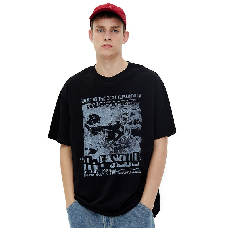 "No Soul" Graphic Unisex Streetwear Vintage Women Men Y2K T-Shirt