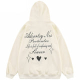 "White Hearted" Graphic Unisex Streetwear Vintage Women Men Y2K Hoodie