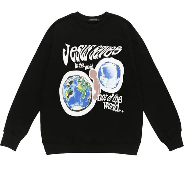 "In This World" Graphic Unisex Streetwear Vintage Women Men Y2K Hoodie