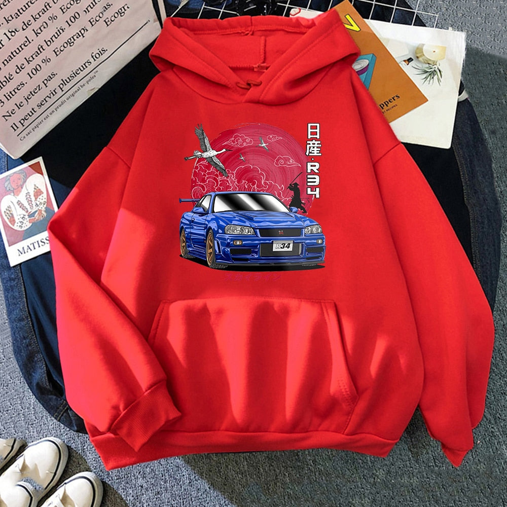 "R34" Graphic Unisex Streetwear Vintage Women Men Y2K Hoodie