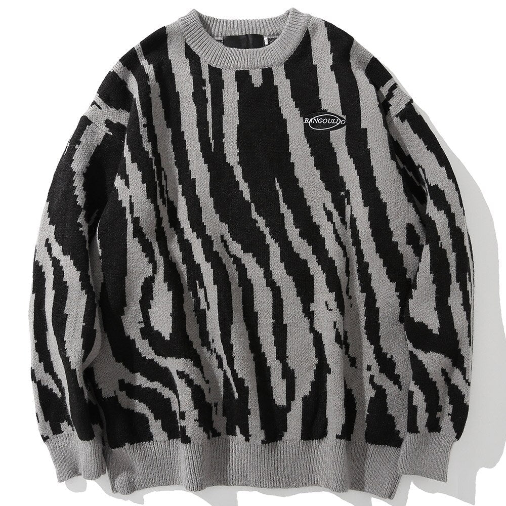 "Orange Wave" Graphic Unisex Streetwear Vintage Women Men Y2K Sweater
