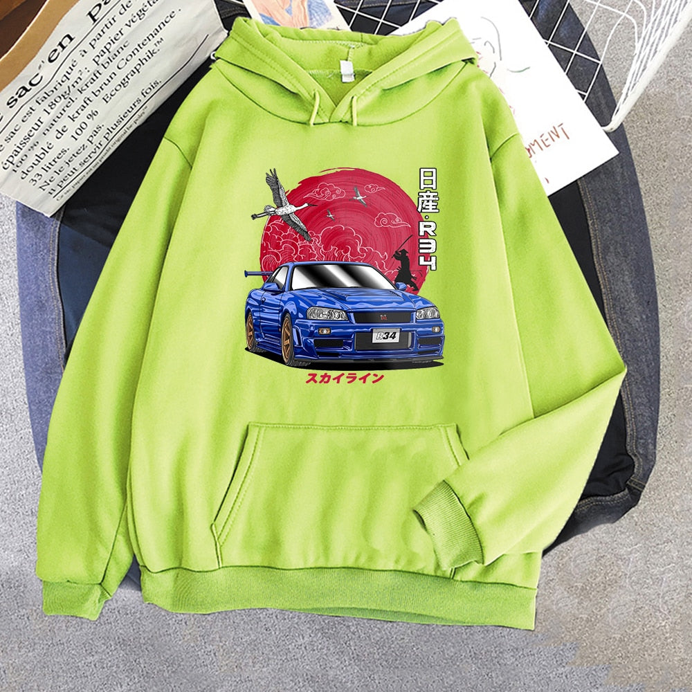 "R34" Graphic Unisex Streetwear Vintage Women Men Y2K Hoodie