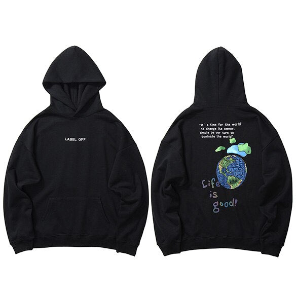 "Life Is Great" Graphic Unisex Streetwear Vintage Women Men Y2K Hoodie