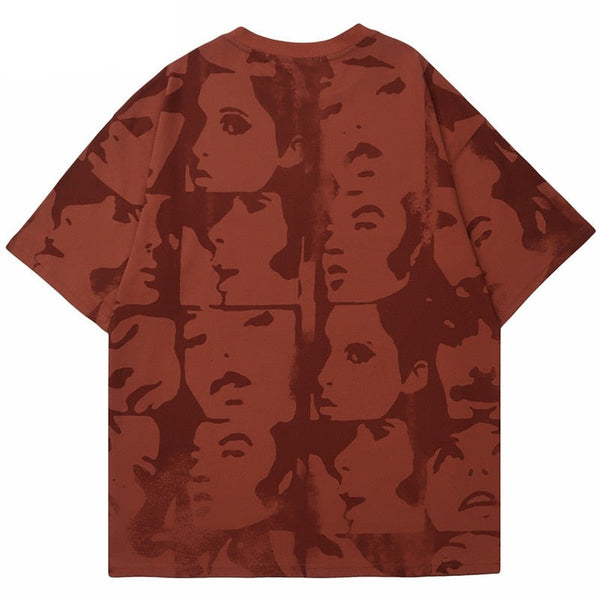 "Red Face" Graphic Unisex Streetwear Vintage Women Men Y2K T-Shirt