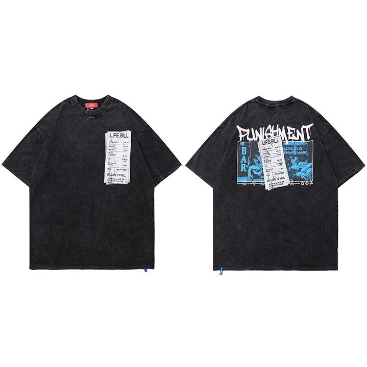 "Punishment" Graphic Unisex Streetwear Vintage Women Men Y2K T-Shirt
