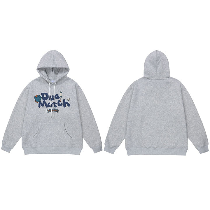 "Dual Match" Unisex Men Women Streetwear Graphic Hoodie