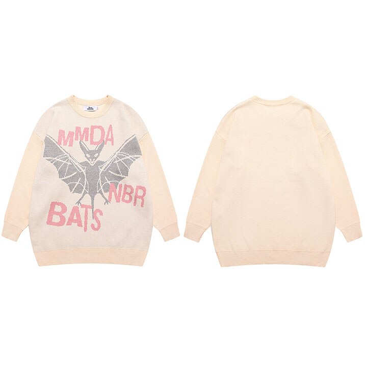"Bat Wings" Graphic Unisex Streetwear Vintage Women Men Y2K Sweater