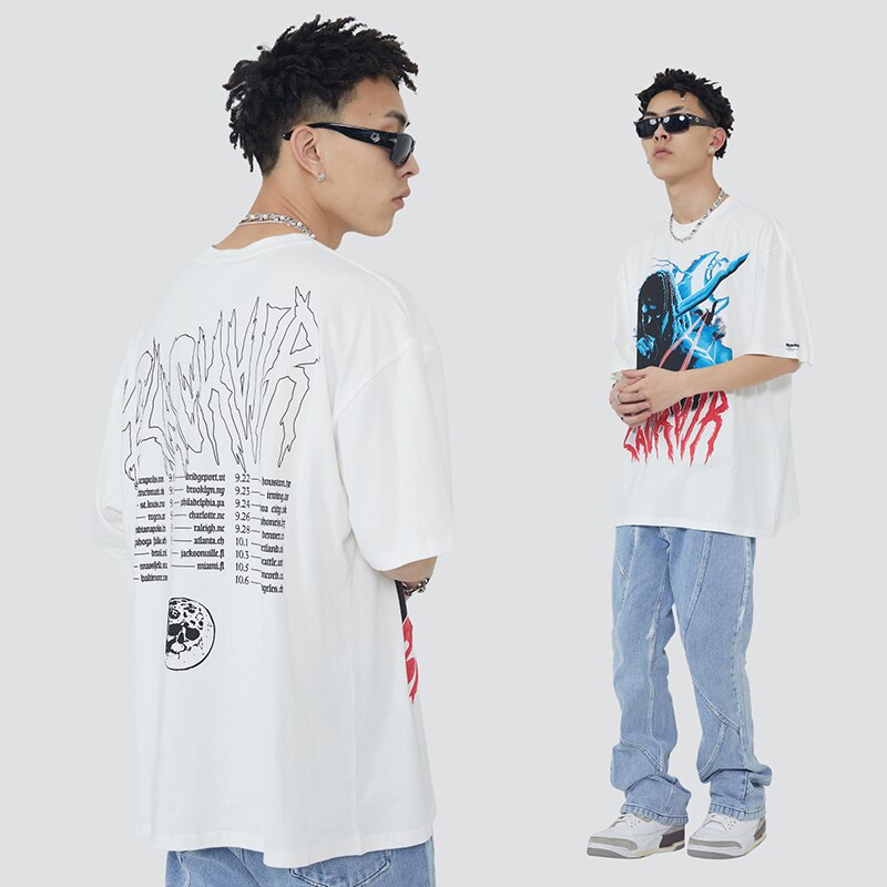 "Moon Slayer" Graphic Unisex Streetwear Vintage Women Men Y2K T-Shirt