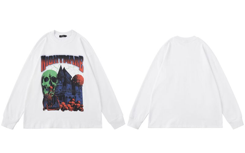 "Nightmare" Graphic Unisex Streetwear Vintage Women Men Y2K Sweatshirt