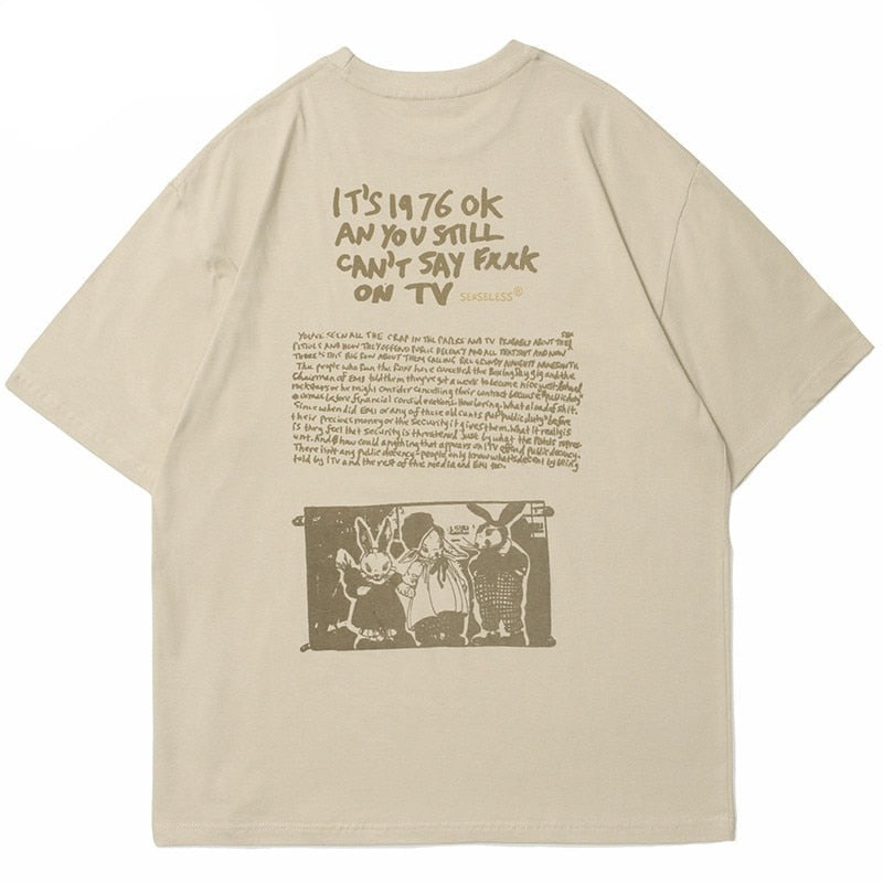 "Retro TV" Graphic Unisex Streetwear Vintage Women Men Y2K T-Shirt