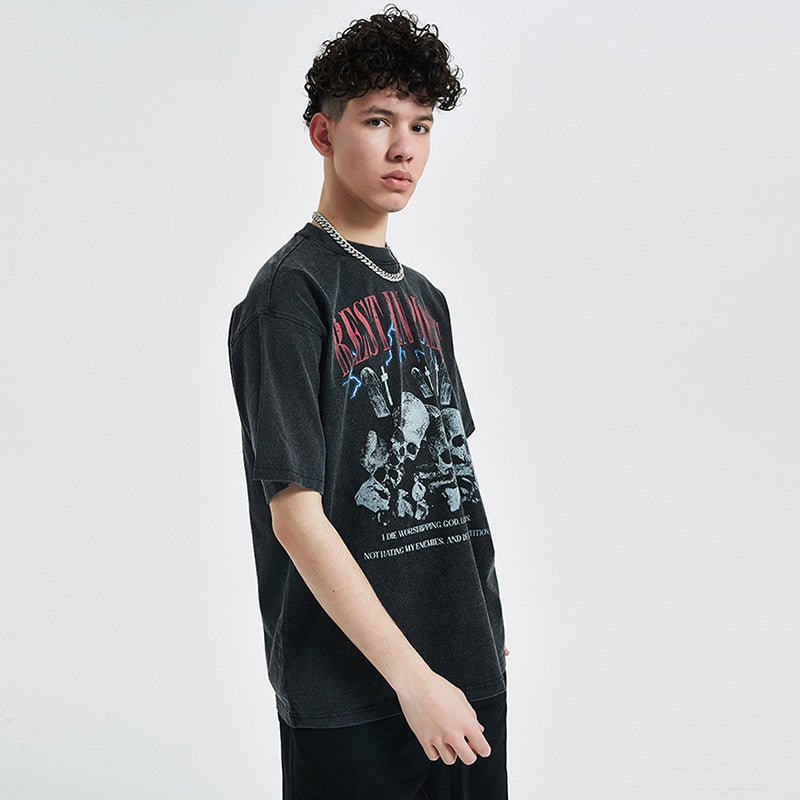 "Finally At Peace" Graphic Unisex Streetwear Vintage Women Men Y2K T-Shirt