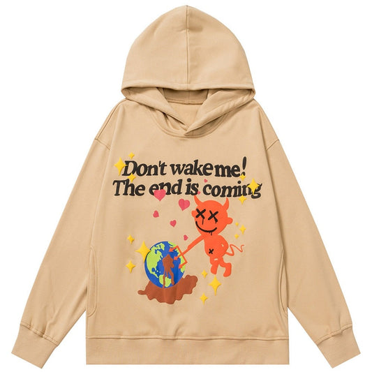 "Wake Me" Graphic Unisex Streetwear Vintage Women Men Y2K Hoodie