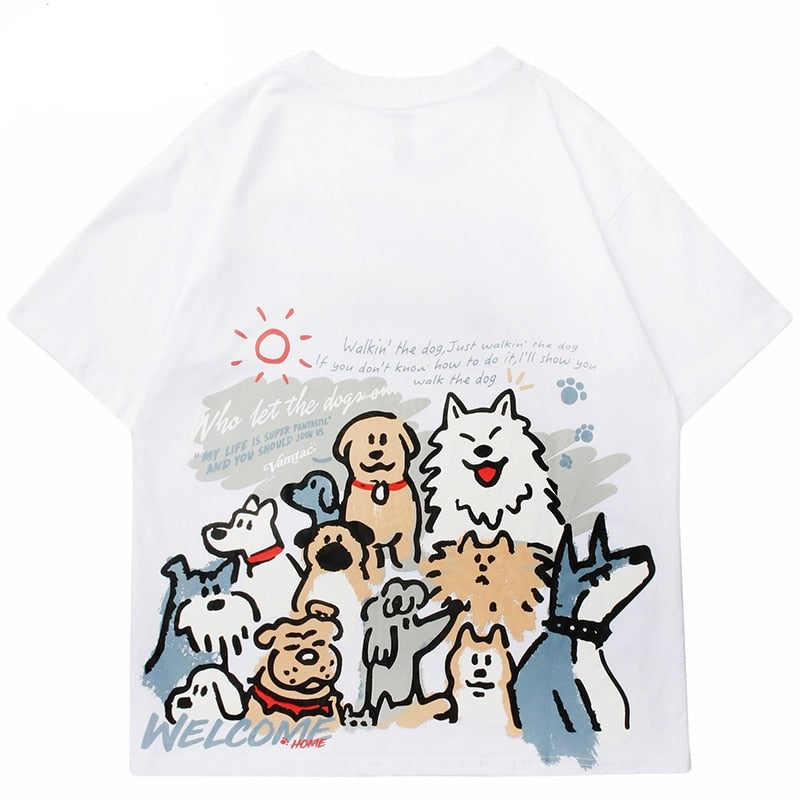 "Cartoon Wolfe" Unisex Men Women Streetwear Graphic T-Shirt