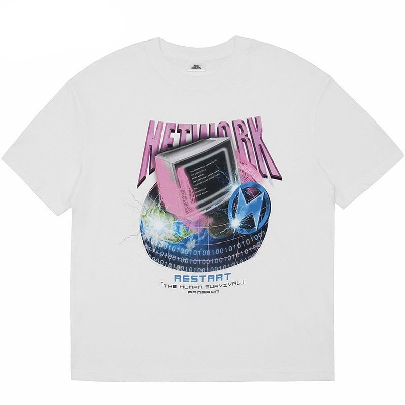 "Network" Graphic Unisex Streetwear Vintage Women Men Y2K T-Shirt