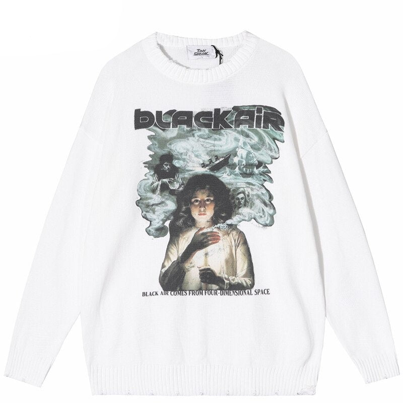 "Dark Dust" Unisex Men Women Streetwear Graphic Sweater