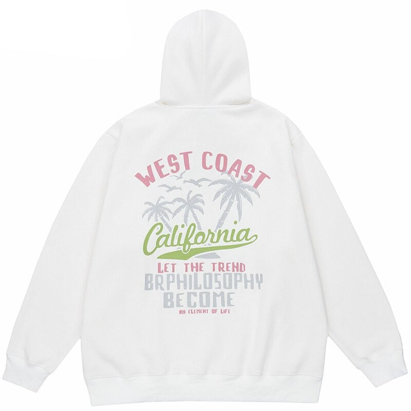 "West Coast Life Style" Graphic Unisex Streetwear Vintage Women Men Y2K Hoodie