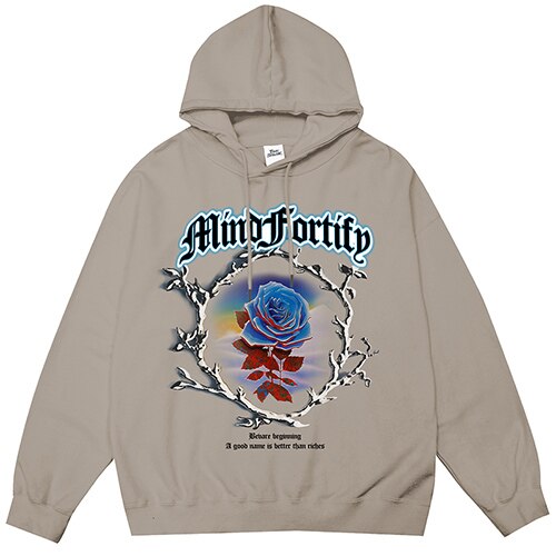 "Fallen Red Rose" Unisex Men Women Streetwear Graphic Hoodie