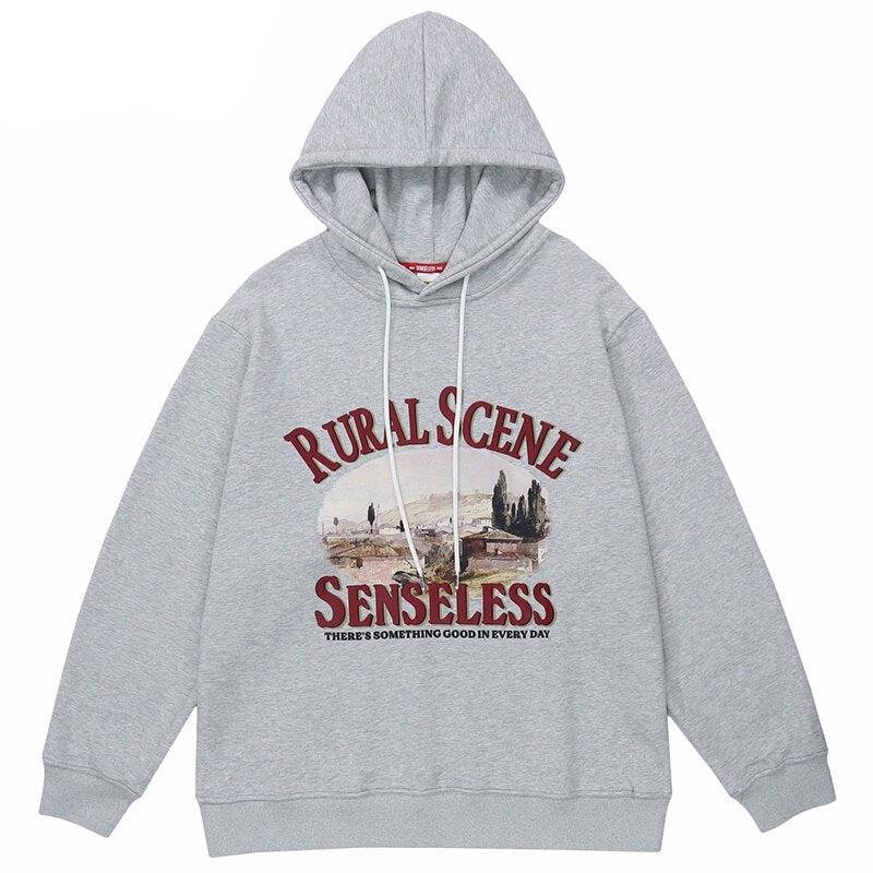 "Rural Sense" Graphic Unisex Streetwear Vintage Women Men Y2K Hoodie