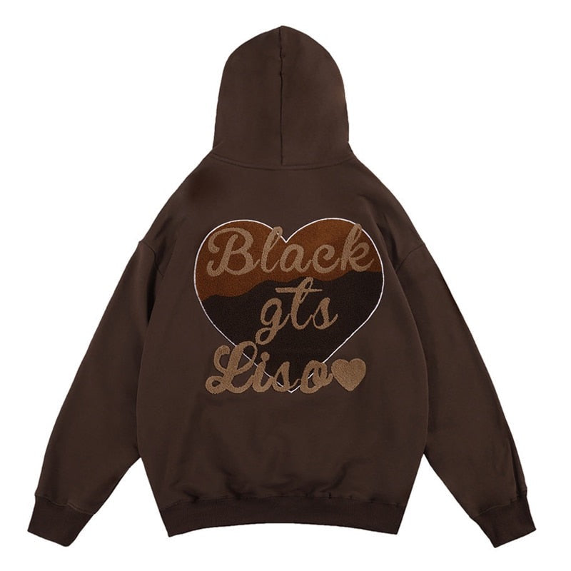 "No Heart" Graphic Unisex Streetwear Vintage Women Men Y2K Hoodie
