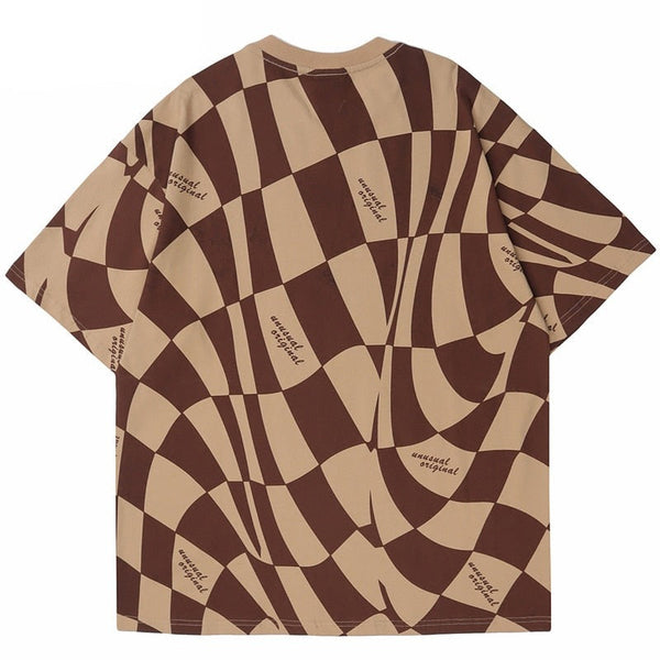 "Plaid World" Graphic Unisex Streetwear Vintage Women Men Y2K T-Shirt